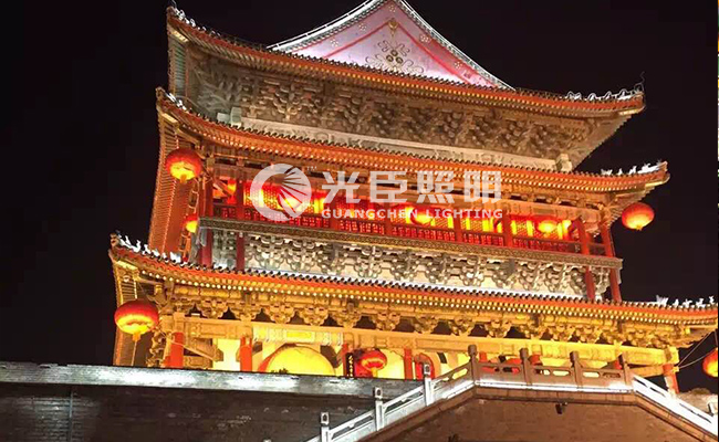 燈與歷史文化的融合,LED貼片洗墻燈亮化傳統建筑